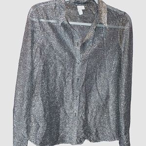 90s inspired sparkle button down